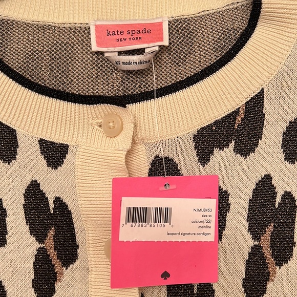 Kate Spade Leopard Signature Cardigan - Picture 2 of 5